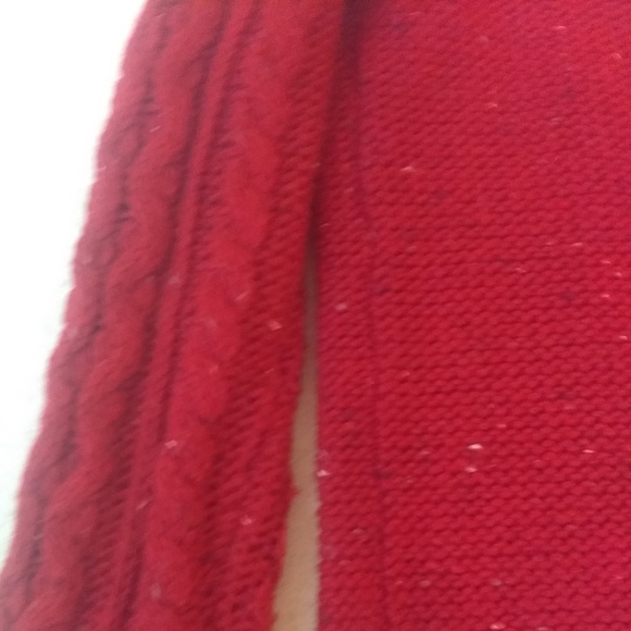 St. John's Bay Red Cable Knit Sweater - Picture 5 of 6